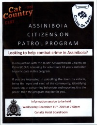 Assiniboia Citizens on Patrol (C.O.P.) Program