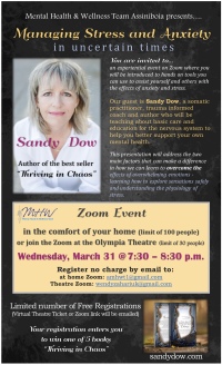 Managing Stress and Anxiety with Sandy Dow (ZOOM event)