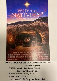 WHY THE NATIVITY?          FREE DOCU-DRAMA MOVIE AT THE ALLIANCE CHURCH