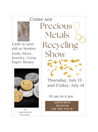 Coins, Old paper money, broken or old Gold or Silver Jewelry Event