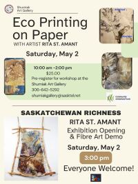 Eco Printing Workshop and Saskatchewan Richness Exhibit Opening